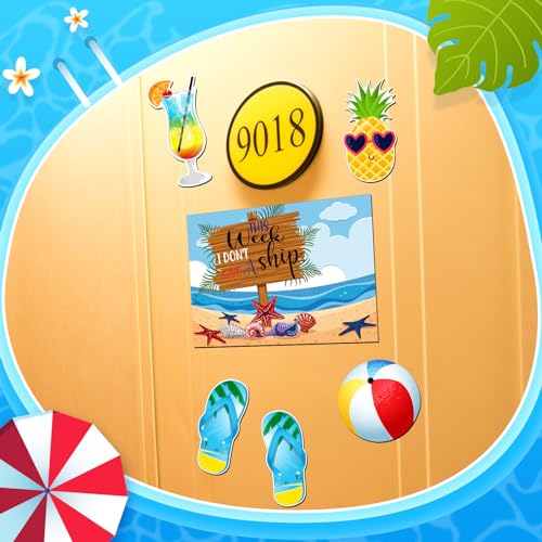 Kanayu 6 Pcs Beach Cruise Door Decorations Magnetic Large Ship Decorations Magnets Anchor Cruise Decor Car Fridge Magnet Decal for Carnival Stateroom Door - style: Beach