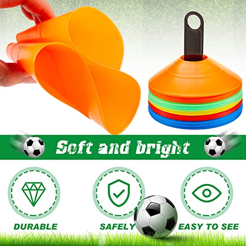 Lewtemi Soccer Disc Cones Sports Training Cones Plastic Multicolor Field Marker with 2 Holder for Football Basketball Lacrosse Tennis Practice Equipment - color: Mixcolor