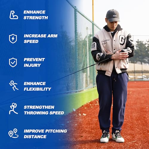 SunNordik Resistance Bands for Pitchers with Carry Bag | Baseball & Softball Training Gear, Build Arm Strength for Pitching & Throwing, Training Bands Suitable for All Skill Levels - size: 40LB (Elite Level)