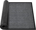 MYFAMIREA Commercial Floor Mat 4' x 15' Extra Large Front Door Industrial Rug Heavy Duty Brush Step Entrance Mat Weather Utility Rug with Non Slip Rubber Backing Low Profile for Entryway,Charcoal Grey - size: 4 x 15 Feet