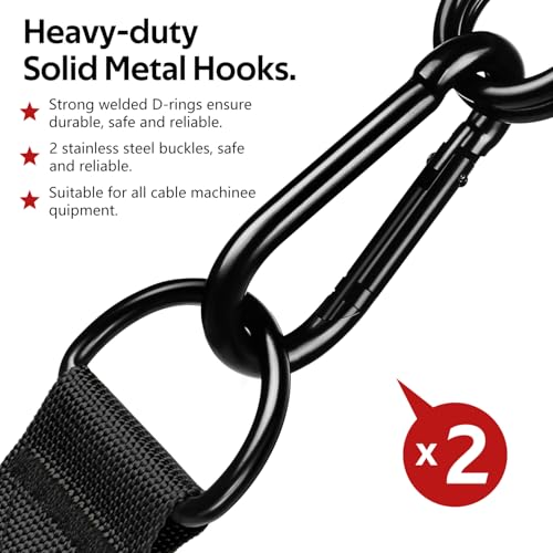 WALITO Exercise Handles, Replacement Cable Machine Attachments for Home Gym Equipment, Pulley System, Pilates, Resistance Bands, Strength Trainer, Heavy Duty Working Out Handles - color: Black