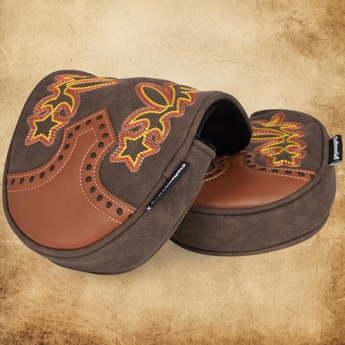 Craftsman Golf Cowboy Western Retro Brown Durable Golf Headcover Head Cover fits up to 460cc Driver for Fairway Wood Hybrids Rescue Putter Protector - style: DF3 putter cover