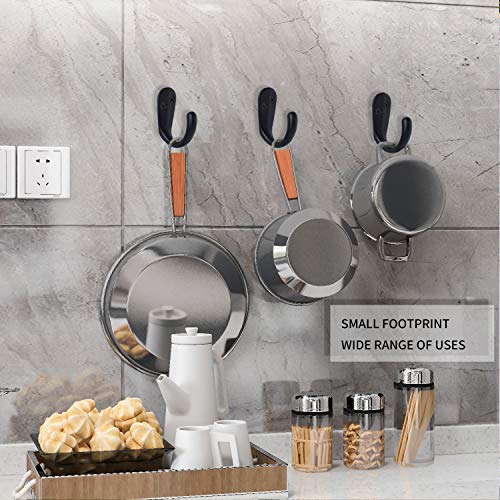 IBosins 15PCS Coat Hooks Wall Mounted Single Prong Robe Hook for Hanging Towel Hooks with 30 Screws for Bags, Hat, Cap, Scarf, Cup (Black) - color: Black