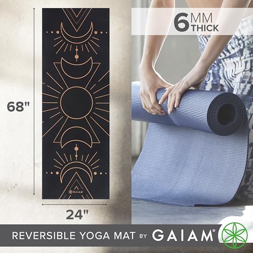 Gaiam Yoga Mat - Premium Print Reversible Extra Thick Non Slip Exercise & Fitness Mat for All Types of Yoga, Pilates & Floor Workouts - color: Cosmic Energy