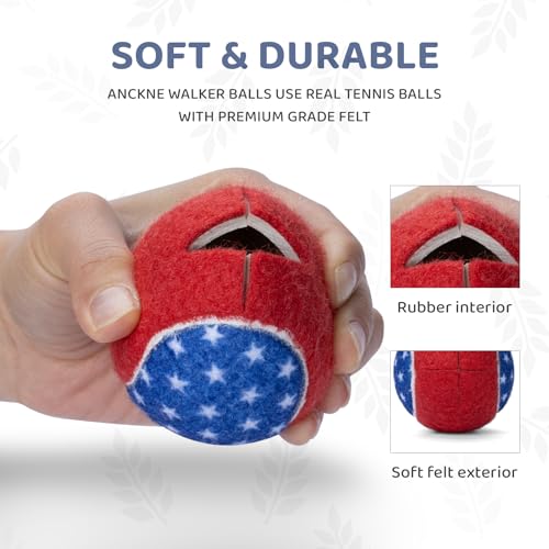 ANCKNE Walker Tennis Balls Precut Tennis Balls for Walkers 4PCS Walkers Legs Universal Precut Glide Balls, Heavy Duty Long Lasting Felt Pad Glide Coverings for Furniture Legs and Floor Protection - color: Star
