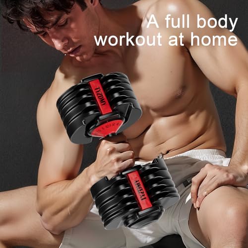 TYZDMY Adjustable Dumbbells Set of 2，Free Weights Dumbbells Set | Adjustable Dumbbell Set，52.5 lbs pair 105 lbs，15 in 1，for Men/Women Gym Equipment for Home Strength Training Equipment