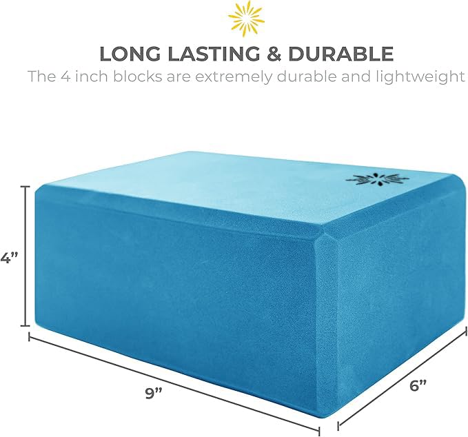 Bulk 4 in Foam Yoga Blocks, 10 Pack - color: Oceanside