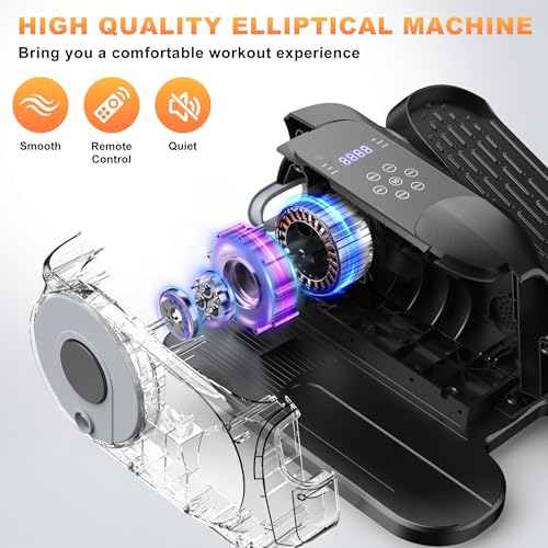 Low Impact Mini Under Desk Elliptical Quiet Electric Leg Exerciser | Compact portable under desk elliptical with non-slip mat, quiet motor for home office. Leg trainer gift for seniors mom dad