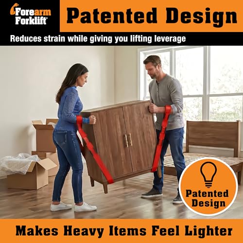 Furniture Moving Straps, 2-Person Lifting Strap for Furniture & Appliances, Furniture Lifting Tool Set with Moving Straps for Lifting, 800 lb Capacity, Forearm Forklift Firehouse Red - color: Firehouse Red Special Edition