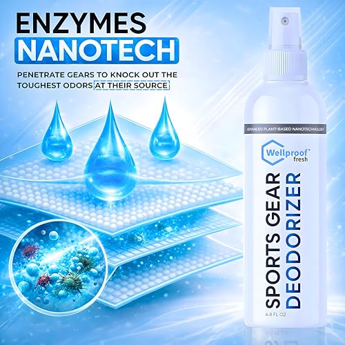 2-in-1 Sports Cleaner & Odor Eliminator - 3X Powerful Nano-Enzyme Deodorizer for Gloves, Hats, Helmets, Cleats, Shoes, Clothes, Bags, Sports Equipment & Athletic Gear | Remove Stink & Dirt