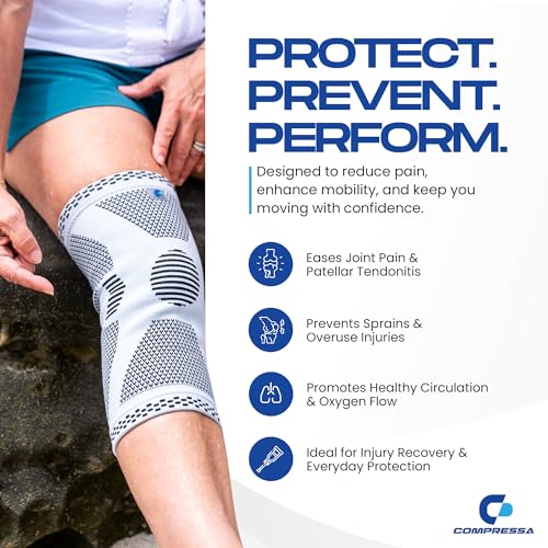 Compressa Knee Sleeve for Women & Men (Small) - Non-Slip Compression Support for Joint Pain, Muscle Recovery, Arthritis, and Injury Relief - size: Small