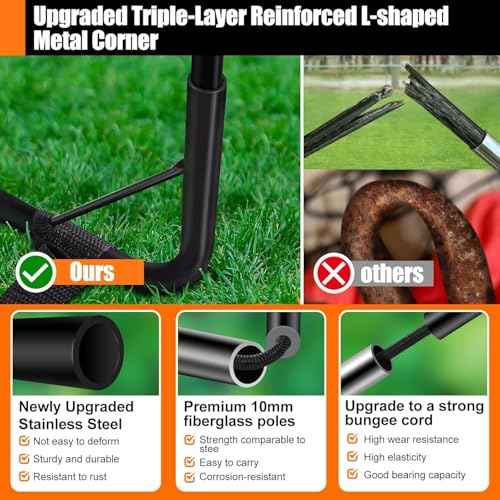 Kids Soccer Goals for Backyard Set - 2 Pack of Portable Pop Up Soccer Nets with Ball,Cones,Complete Training Equipment Kit for Toddler,Youth,Kids Age 3-14,Outdoor Sports Game - color: Orange Black, style: 4x3FT