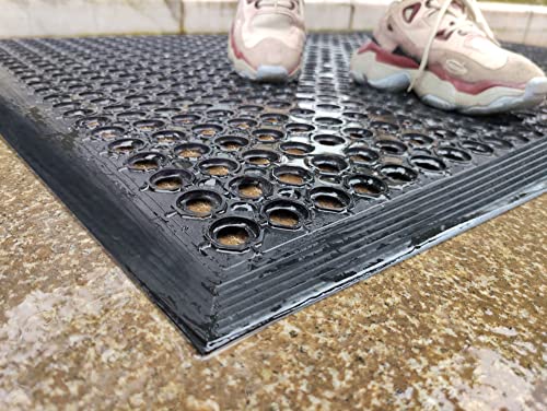 Uniboho Outdoor Rubber Floor Mats Anti Slip Restaurant Commercial Kitchen Rubber Drainage Mat 60 x 35 Heavy Duty Mat for Garage Garden Indoor Outside Industral Pool Entrance Bar Wet Area - size: 60x35 inches