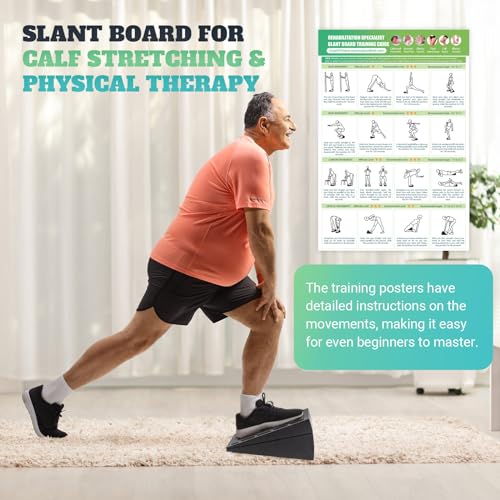 Slant Board for Calf Stretching, 5 Adjustable Angles Incline Board for Squat Wedge, 480 lbs Weight Capacity Calf Stretch Yoga Foam Wedge for Exercise, Squat, Ankle Mobility & Physical Therapy - color: Classic&Black