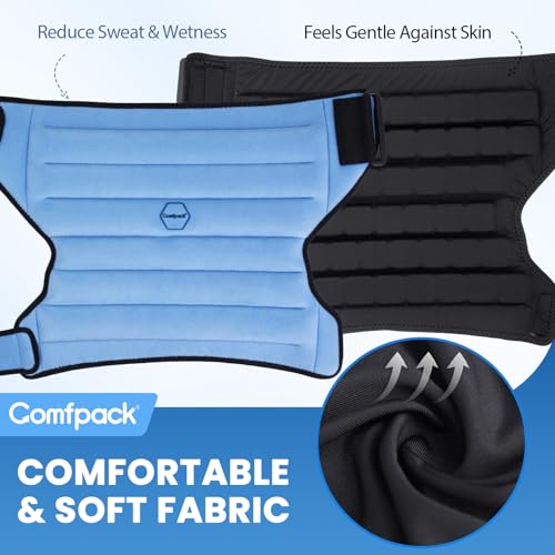 Comfpack Hip Ice Pack Wrap, 2 Hours Long Lasting Cold for Hip Replacement Surgery, Flexible & Evenly Cooling Reusable Ice Pack for Injuries, Sciatica, Bursitis, Hip Flexor Pain, Gift for Men Women - size: Small/Medium