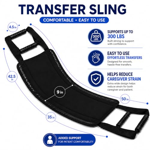 Parabound Transfer Sling For Elderly And Disabled, Lift Assist Gait Belt For Seniors, Patient Lift Sling Mobility Aid, Transfer Belt Lifting Strap For Senior Home Care Device
