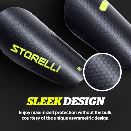 Storelli Shin Guards, Unisex, Flexible & Durable Protection, Ultra-Lightweight, Breathable Air Channels - color: Black/Grey Camo, size: Medium