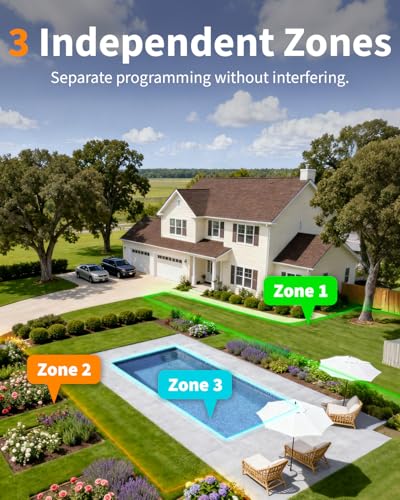 Diivoo Brass 3 Zone WiFi Water Timer | App Remote Control, 18 Irrigation Plans, Rain Delay & Mist Mode for Garden Lawns, Compatible with Alexa/Google Assistant - size: 3 Outlets