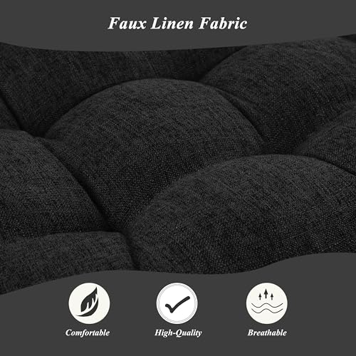 Indoor Bench Cushion for Indoor Furniture 48"x19" Black 1 Pc | Thick, Stay in Place, Textured Fabric, for Entryway Window Shoe Storage and Kitchen Bench, Comfort Sitting, Upgrade Decor - color: Black