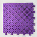 TRAX FLOOR Elegante Garage and Sport Court Tiles, 12" Interlocking Grid, 50-Pack, Covers 50 sq ft, Slip-Resistant, Self-Draining Polypropylene Modular Flooring (Purple) - color: Purple