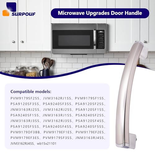 New Upgrade WB15X21101 Microwave Door Handle Compatible with GE Microwave PSA9120SF1SS JNM3163RJ1SS PVM9179SF2SS Replaces 3025571 AP5790530 PS8754188 EAP8754188