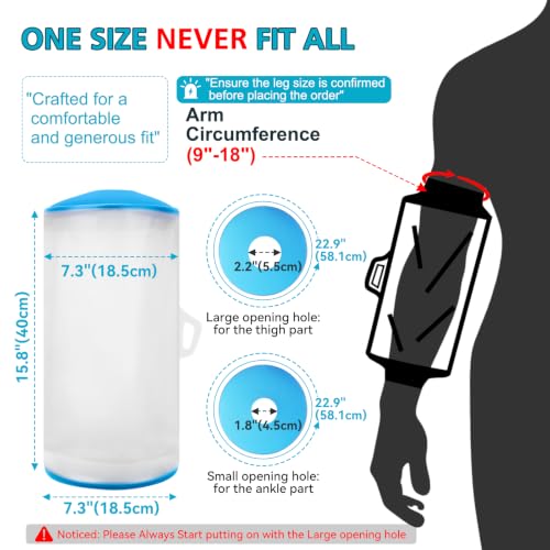 Asunby PICC Line Shower Cover, Reusable IV&PICC Line Sleeve Protector for Shower Adult, Waterproof Cast Covers for Elbow Chemotherapy Home Infusion Bandage Dressing Wound - size: Elbow PICC-Large