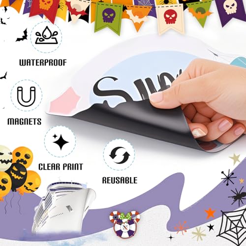 RiVolTa Halloween Cruise Door Magnetic - 16 Pcs Mouse Pumpkin Ship Cabin Decorations Magnets Stickers Funny Ghost Boo Anchor Stateroom Decals Accessories for Carnival Holiday Party Sign Garage Decor - style: Halloween