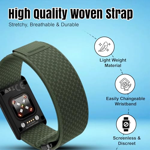 DADO Breathable Nylon Replacement Watch Band Compatible with Polar Loop – Lightweight, Ideal for All Weather Use Sport Strap with Adjustable Hook & Loop Closure - color: Forest Green