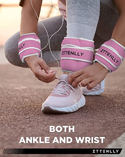 Adjustable Ankle Weights for Women Men and Kids | 1 Pair 5 10 15 18 20 Lbs Leg Wrist Ankle Weight Straps for Yoga, Walking, Running, Aerobics, Gym, Dance, Pilates, Cardio - color: Pink, size: 5lb(2.5*2)