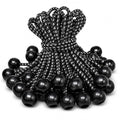 Heavy Duty Ball Bungee Cords 25lbs Breaking Strength, Stretches to 12 Inch, 50 Pcs 6 Inch Cords with Large 1-Inch Ball, UV Resistant Tarp Tie Downs for Canopy, Camping, Tents, Tarps, Black/White