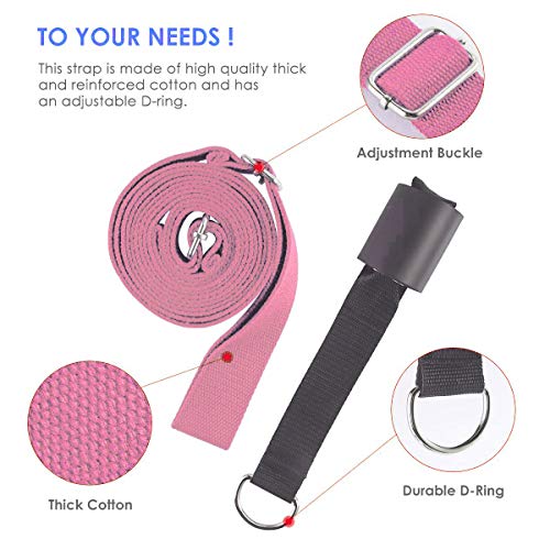 Leg Stretcher, Door Flexibility & Stretching Leg Strap - Great for Ballet Cheer Dance Gymnastics or Any Sport Leg Stretcher Door Flexibility Trainer Premium Stretching Equipment - color: Pink