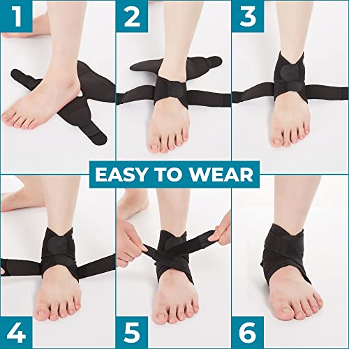 Bodyprox Ankle Support Brace, Breathable Adjustable Wrap, 1 Pack | For Men & Women, Flexible Compression for Sports, Workouts, and Daily Use
