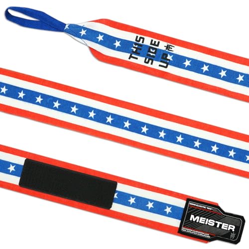 Meister Adult 180" Semi-Elastic Hand Wraps for MMA & Boxing (Pair) - color: American