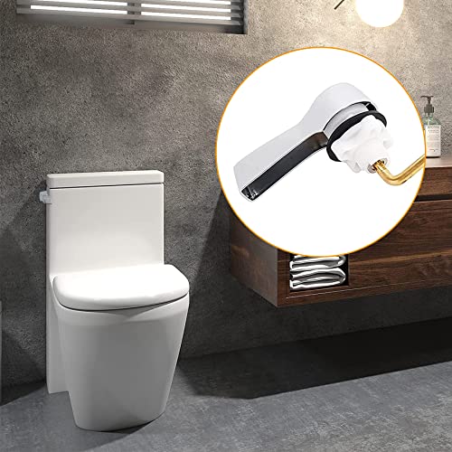 Hibbent Universal Metal Side Mount Toilet Handle Replacement Kit, Chrome | Upgraded Toilet Flush Handle with Solid Brass Toilet Tank Lever, Stainless Steel Flapper Chains for Most Toilets - color: Chrome, style: Upgraded Side Mount