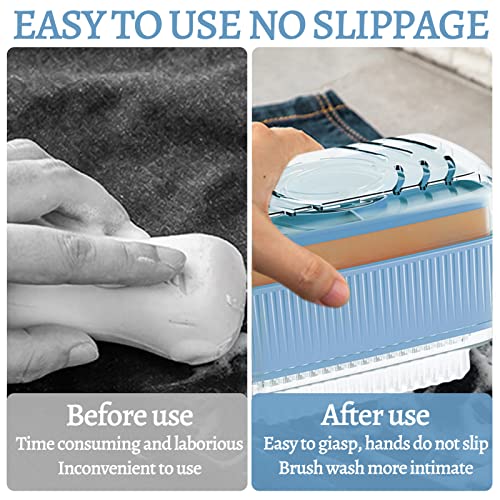 Multifunctional Foaming Soap Box for Soap Holder,Laundry Cleaning Brush | Portable Scrubbing Soap Dispenser Roller,Soap Cleaning Storage Foaming Box for Home Bathroom Kitchen - color: Blue