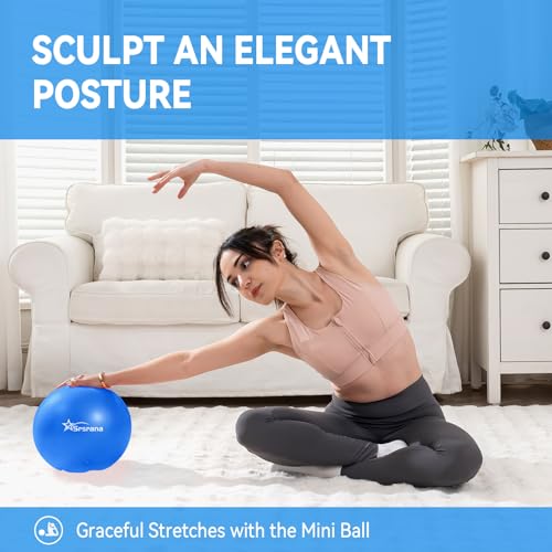 9 Inch Pilates Ball - Small Exercise Ball for Yoga, Barre & Physical Therapy - Anti-Burst Non-Slip Mini Core Ball for Stability, Back Pain Relief & Posture Correction - color: 4Black