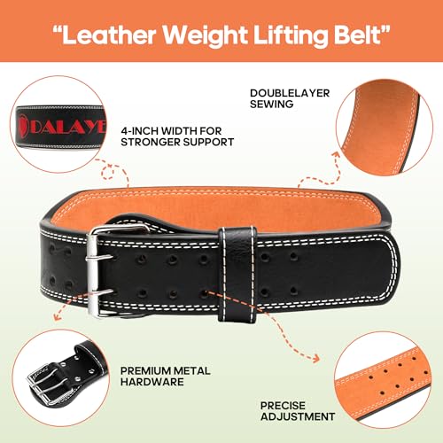 Weight Lifting Belt Gym Fitness, Padded Cowhide Leather Weightlifting Belt, Functional Powerlifting Belt Adjustable Weightlifting Belt - color: Black, size: X-Large