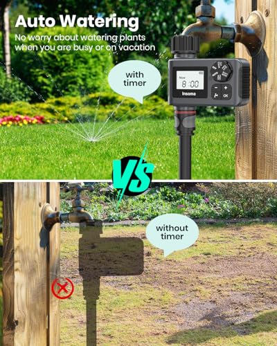2 PCS Water Timer for Outdoor Garden Hose, Water Sprinkler Timer with Rain Delay/Manual/Automatic Drip Irrigation and Lawn Watering System for Yard - size: 1 Zone-Plastic-2 Pack