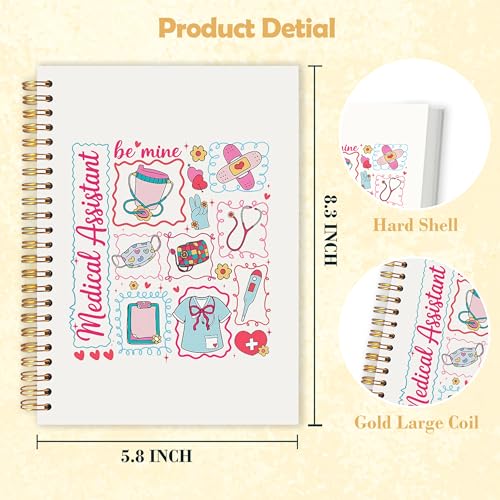 Medical Assistant MA Gifts for Women Spiral Notebook 5.5x8.3 in, Nurse Appreciation Week Gifts, Coquette Pink Bow Nursing Medical Hardcover Notebook Journal for Women Work - color: Nurse Appreciation Week Gifts