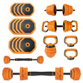 GarveeLife 4-in-1 Adjustable Dumbbell Set, Weight Set Used as Dumbbell, Barbell, Kettlebells & Push up Stand, Home Gym Fitness Exercise Equipment for Men Women - size: 88 LBS