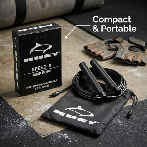 HUEY Professional Racing Speed Jump Rope - Boxer Verified - High Speed Ball Bearings