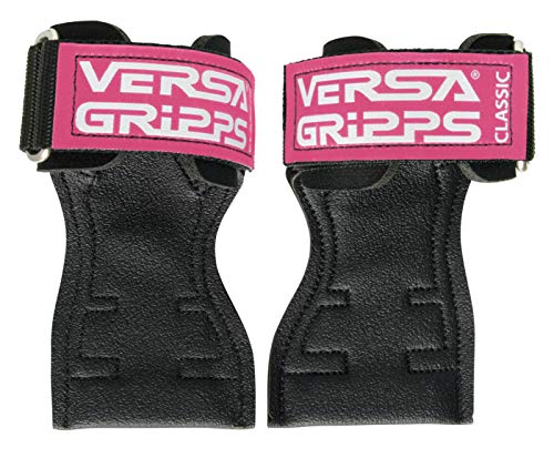 Versa Gripps® Classic Wrist Straps, Train Better, Choose Size and Color | Replaces Straps, Gloves & Hooks, Shorter Palm Piece, Quick Transitions, Handcrafted in the USA - color: Pink Label, size: Med/Large: 7-1/8 to 8 inch wrist