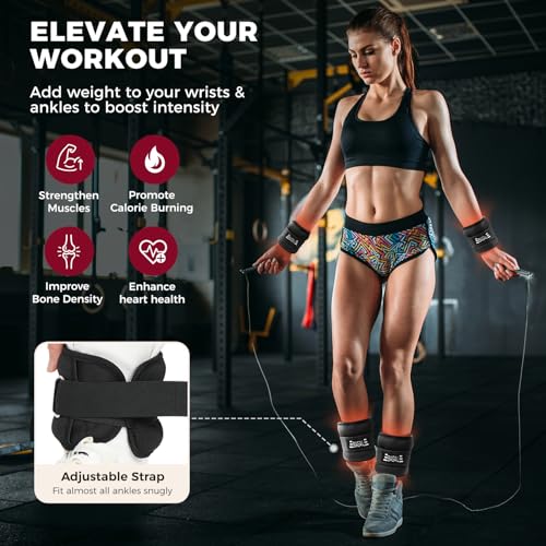 BAGAIL Ankle Wrist Weights for Women & Men, Set of 2 (Available in 0.5/1/2/3/4/5 lb Each), Wearable Leg Arm Weights with Sleek Design & Secure Fit for Walking, Running, Pilates, Home Fitness - color: Black, size: 2 Lb Pair (1 Lb Each)