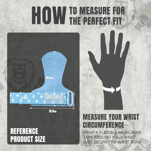 MANUEKLEAR Gym Straps Weight Lifting, Double Leather Lifting Straps for Men Deadlift with Cushion Wrist Loop, Gym Lifting Wrist Wraps for Weightlifting - color: One Size - Blue