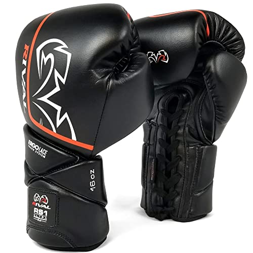 RIVAL Boxing RS1 2.0 Ultra Pro Sparring Gloves, Lace-up Closure - Super-Resistant Microfiber, Soft Inner Lining, and High-Density Padding - color: Black, size: 18 oz.