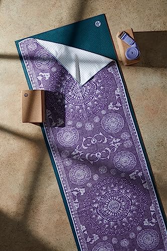 Manduka Yogitoes Hot Yoga Mat Towel - 71" | Moisture Activated Grip | Patented Silicone Nubs | Highly Absorbent, Durable & Easy Care | Made from Recycled Materials | 71 x 24 Inches | Geija Purple - color: Geiija Purple, size: 71" x 24"
