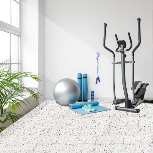 Sorbus Wood Grain Floor Tiles Foam Mat EVA Interlocking Mats Tile 3/8-Inch Thick Flooring Wood Puzzle Exercise Mats w/Borders - Home Playroom Basement, Apartment, Trade Show, Baby, Dance - color: Confetti, size: 12 Pack
