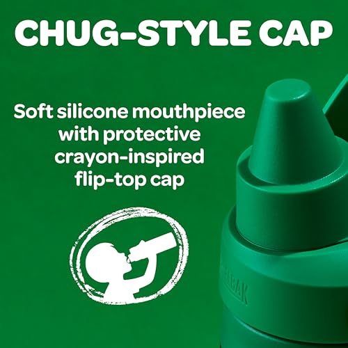 CamelBak Crayola Chug Insulated Stainless Steel Water Bottle, Cold Retention Design with Spill Resistant Chug Lid for Everyday Hydration, 16oz, Mountain Meadow - color: Mountain Meadow