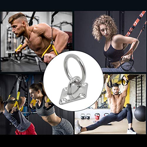 4Pcs M6 Diamond Pad Eye Plate with Ring Hook, Ceiling Hooks Wall Mount Bracket, Heavy Duty Stainless Steel Anchor Mount for Yoga Swings Hammocks/Boat Rigging/Suspension Training Straps - size: M6 (Diamond Pad Eye)