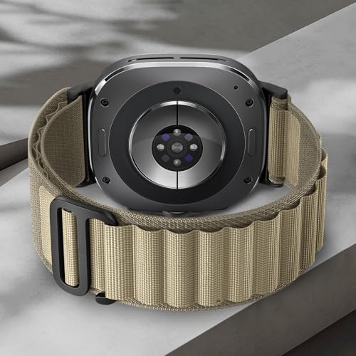 Trail Band for Samsung Galaxy Watch Ultra Bands 47mm Men/Women,Rugged Fabric Nylon Alpine Sport Loop Strap for Samsung Galaxy Watch 7 Ultra Band 47 mm 2024 Breathable Replacement Wristband - color: 06-Olive Green